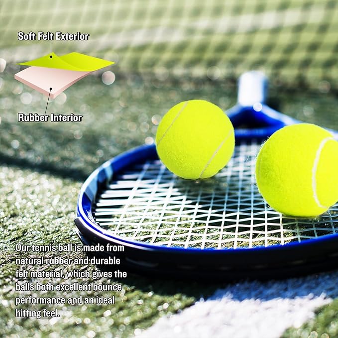 30 Pack Tennis Balls, Training Tennis Balls, Pet Dog Playing Balls, Practice Tennis Balls with Mesh Bag for Transport and Beginner Training