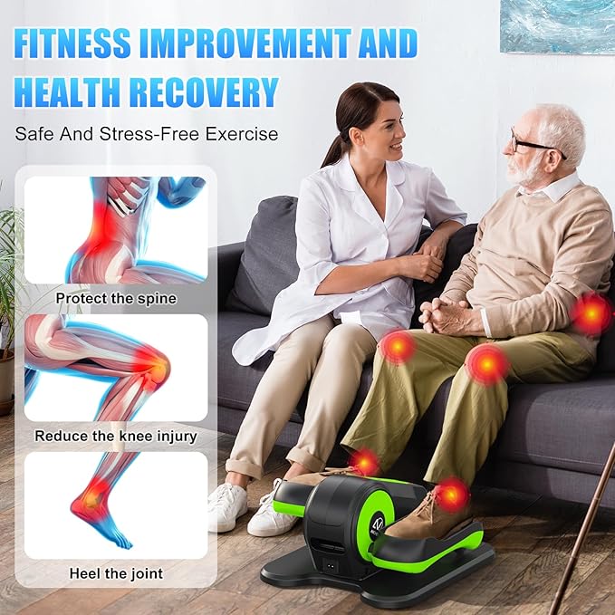 ANCHEER Under Desk Elliptical, Electric Leg Exerciser While Sitting for Seniors, Fully Assembled Motorized Ellipse Leg Exerciser Seated Elliptical Machine with 12 Adjustable Speeds