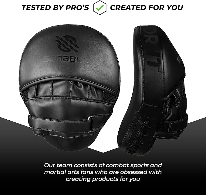 Sanabul Essential Curved Punching Mitts for Boxing, MMA Muay Thai Boxing Pads for Training, Punch Focus Mitts, Hand Pads Sparring Gear, Strike Shield