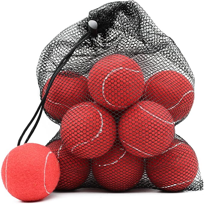 Magicorange Tennis Balls, 12 Pack Advanced Training Tennis Balls Practice Balls, Come with Mesh Bag for Easy Transport, Good for Beginner Training Ball