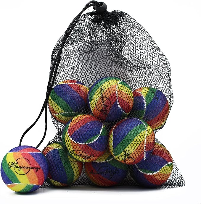 Magicorange Tennis Balls, 12 Pack Advanced Training Tennis Balls Practice Balls, Come with Mesh Bag for Easy Transport, Good for Beginner Training Ball