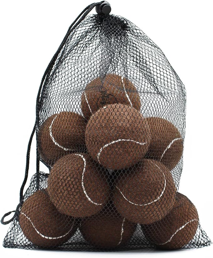 Magicorange Tennis Balls, 12 Pack Advanced Training Tennis Balls Practice Balls, Come with Mesh Bag for Easy Transport, Good for Beginner Training Ball