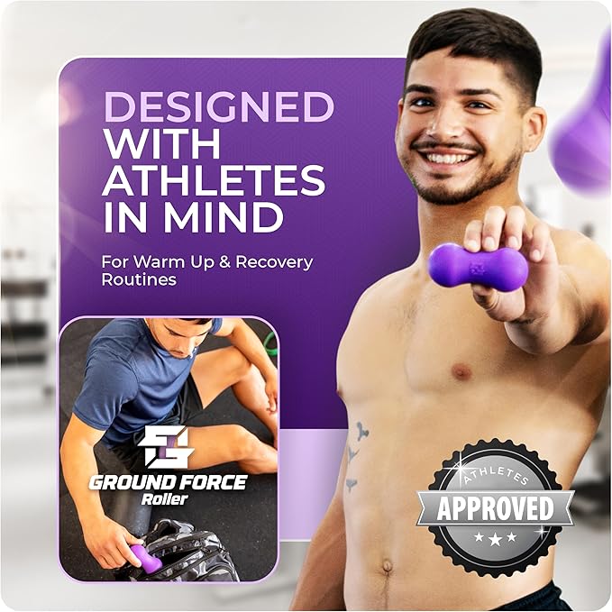Ground Force Foot Roller – Portable Silicone Foot Massager for Plantar Fasciitis, Heel Spurs, Arch & Heel Pain Relief, Neuropathy & Myofascial Release – Trigger Point & Recovery Tool