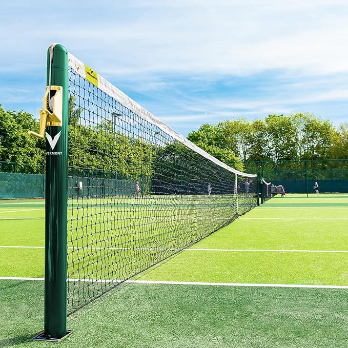 VERMONT Tennis Net – Championship Quality, Heavy-Duty HDPE | 42ft Doubles or 33ft Singles | 4 Thickness Options (2mm–3.5mm)