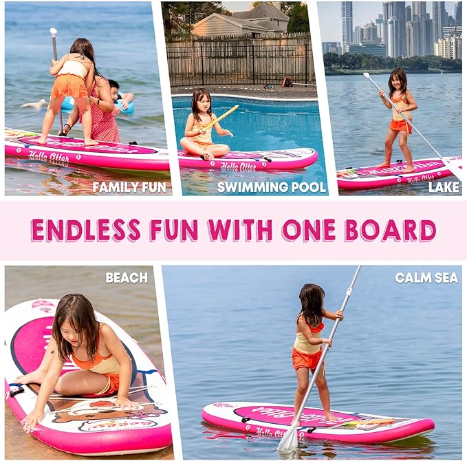 Tuxedo Sailor Kids Inflatable Paddle Board Lightweight and Safe Fishing Stand Up Paddle Board for Adults with Accessories