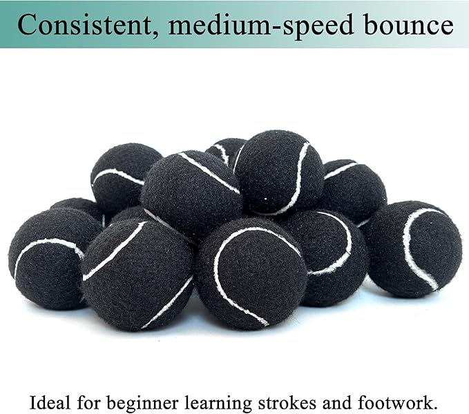 Tennis Balls, 12 Packs Practice Tennis Balls for Beginner, Training Playing Tennis Balls for Dogs, Come with Mesh Carry Bag