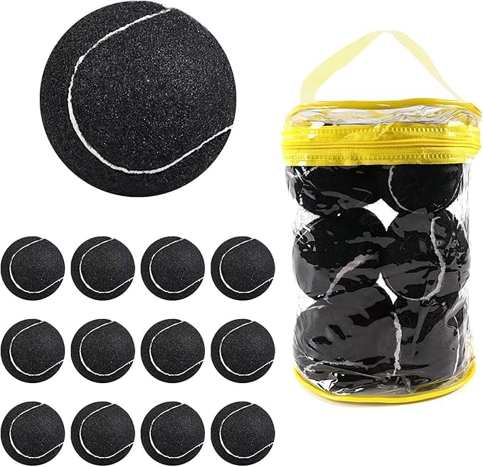 GKK Durable Pressurized Tennis Balls - 12 Pack Yellow Felt Training Balls for Beginners and Dogs