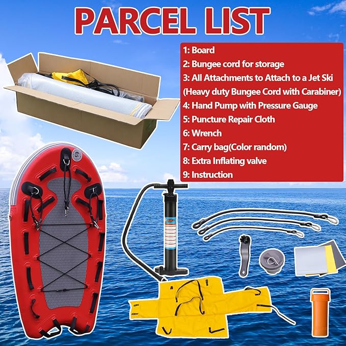 SAYOK Large Inflatable Sled Water Floating Mat Jet Ski Sled Board for Professional Emergency Rescue, Big Wave Surfing