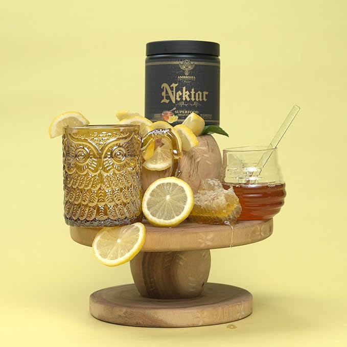 Ambrosia Nektar - Superfood Powder | Complete Health Supplement | Organ Support - Liver, Kidney Health | 30 Servings (Honey Lemon)