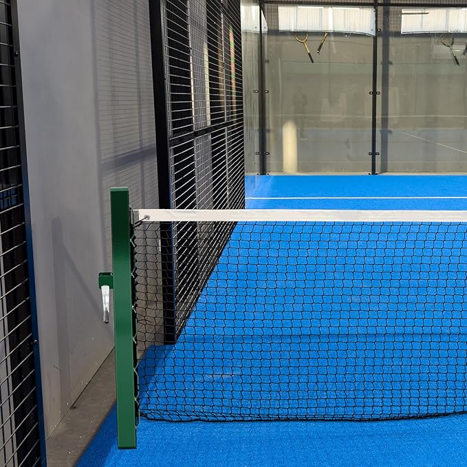 Tennis Posts with Net Crank Outdoor Heavy Duty Professional Green Tennis Permanent Court Kit for Net Quick Fixation System Equipped with a Cable Reel