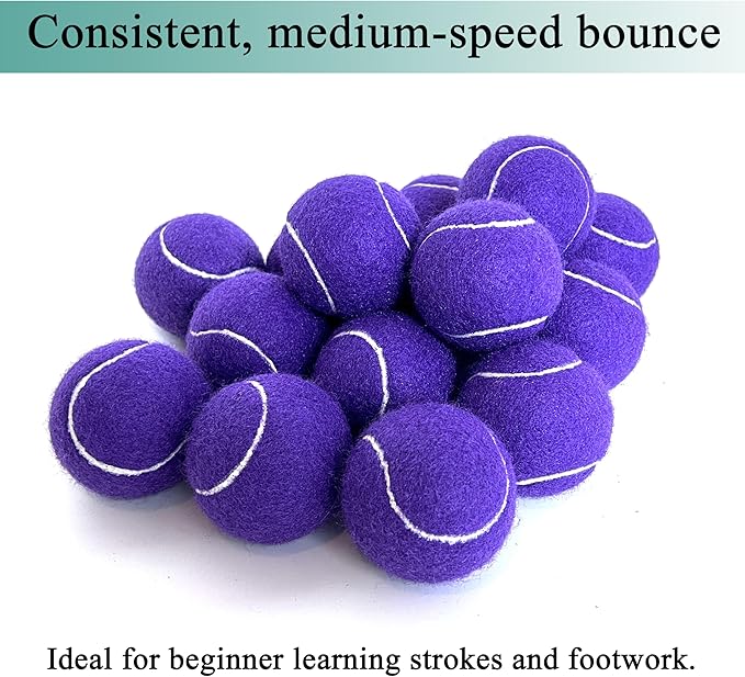 Tennis Balls, 12 Packs Practice Tennis Balls for Beginner, Training Playing Tennis Balls for Dogs, Come with Mesh Carry Bag