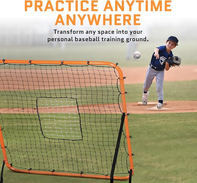 Volleyball Rebounder Net, Soccer Rebounder, Lacrosse Rebounder, Baseball Rebounder Net | Improve Pitching and Fielding Training, Spiking, Passing and Shooting Skills