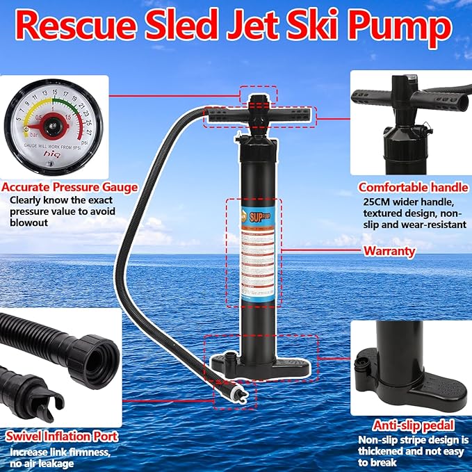 SAYOK Large Inflatable Sled Water Floating Mat Jet Ski Sled Board for Professional Emergency Rescue, Big Wave Surfing