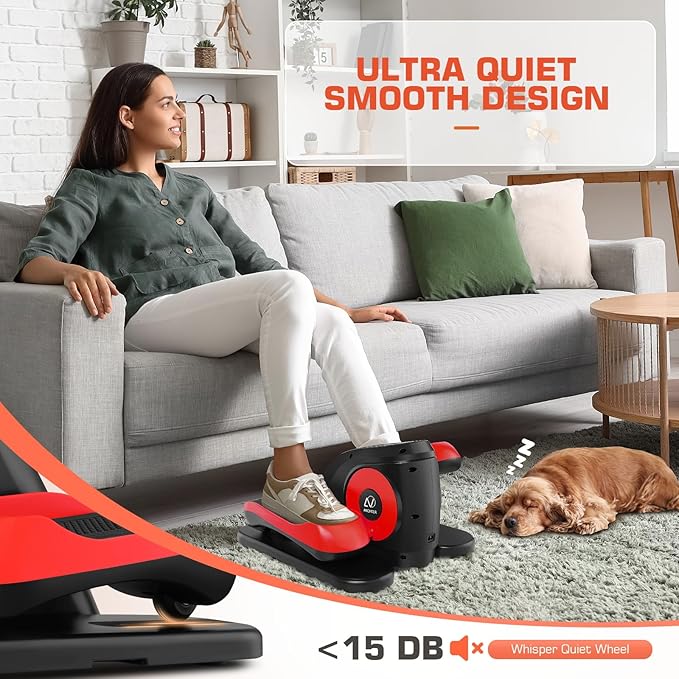 ANCHEER Under Desk Elliptical, Ellipse Leg Exerciser for Seniors Fully Assembled , Electric Seated Pedal Exerciser with Remote Control & 12 Adjustable Speed/Resistance