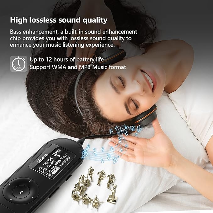 Mp3 Player, USB Mp3 Player with FM Radio, idoooz U2 8GB Music Player Expandable UP to 32 GB, USB Stick Mp3 Player for Running, Recording, Gym, Jogging, Sports, Lossless Sound Quality
