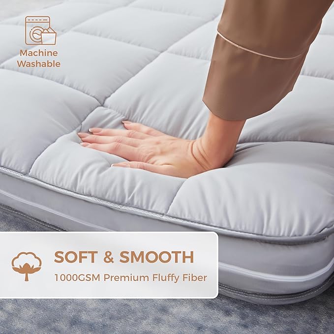 4Inch Cot Mattress Topper,Gel Infused Memory Foam,Machine Washable Thickened Pillow Top Cover,Roll Up Floors Mat,Portable Folding Sleep Pad,Small Single (72 X 24“)