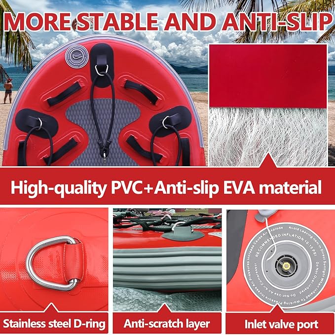 SAYOK Large Inflatable Sled Water Floating Mat Jet Ski Sled Board for Professional Emergency Rescue, Big Wave Surfing