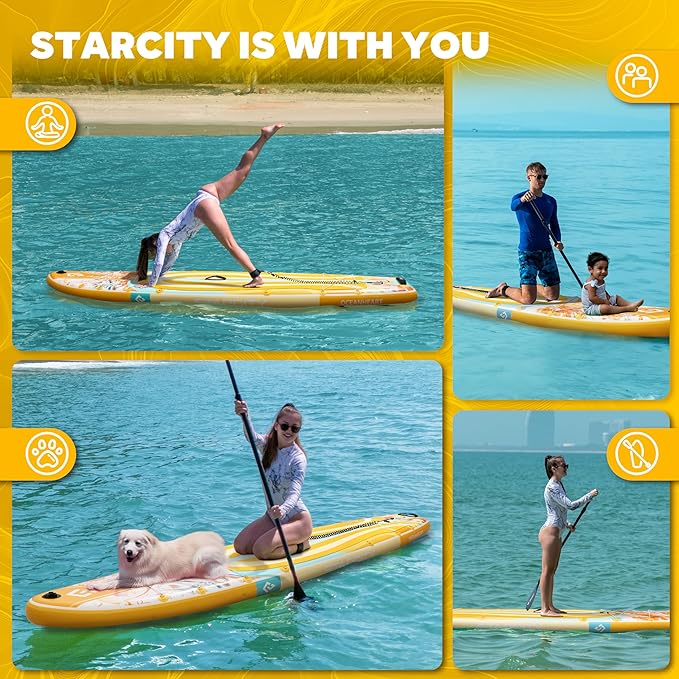 Starcity 11'6"*34"*6" Stand Up Paddle Board,Inflatable Paddle Boards for Adults w/a Simple and Non Slip Design, Moderate Length and Easy Operation, Suitable for Adults.