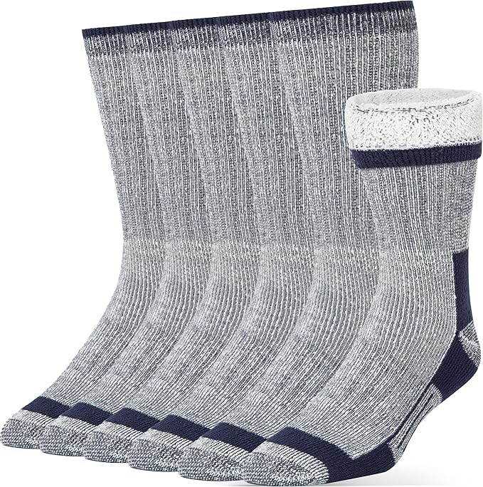 Alvada Merino Wool Hiking Socks Thermal Warm Crew Winter Boot Sock For Men & Women 3 Pairs