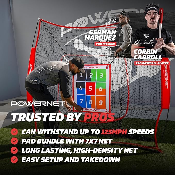 PowerNet Numbered Pitching Pad, Baseball Softball Target, Throwing Practice Gear, Lightweight for Easy Travel, Improve Command