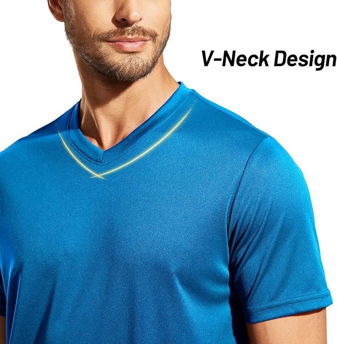MIER Men's Quick Dry Workout Shirts Moisture Wicking Running Athletic Performance T-Shirts Recycled Polyester Top Tee