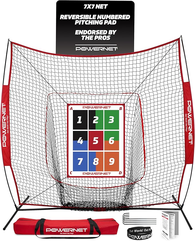 PowerNet Numbered Pitching Pad, Baseball Softball Target, Throwing Practice Gear, Lightweight for Easy Travel, Improve Command