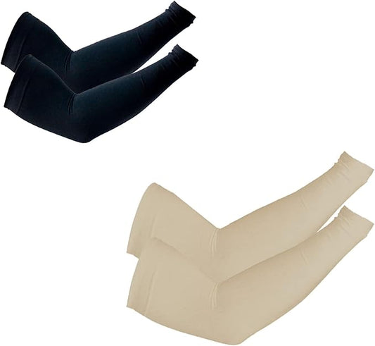 PFFY 2 Pairs UV Protection Cooling Arm Sleeves for Men and Women UPF 50 Sun Sleeve