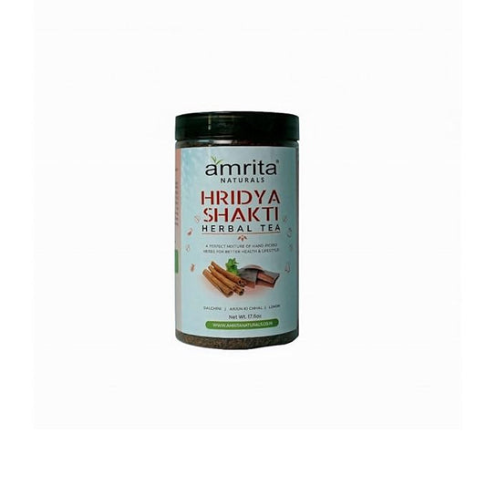 Amrita Naturals Hridya Shakti Herbal Tea – (500g) | Instant Arjun Bark Tea | Vegan, Gluten-Free | No Artificial Colors or Flavors | Natural Herbal Blend
