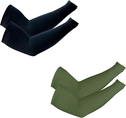 PFFY 2 Pairs UV Protection Cooling Arm Sleeves for Men and Women UPF 50 Sun Sleeve