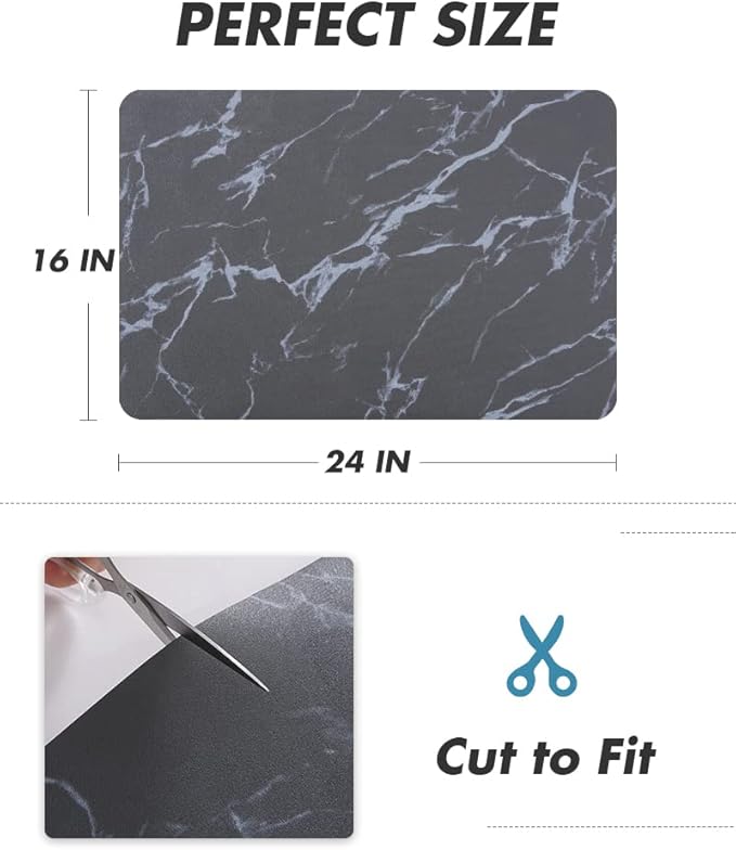 AMOAMI-Coffee Mat Hide Stain Rubber Backed Absorbent Dish Drying Mat for Kitchen Counter-Coffee Bar Accessories Fit Under Maker Machine Pot Espresso Machine Dish Rack 16"x24"