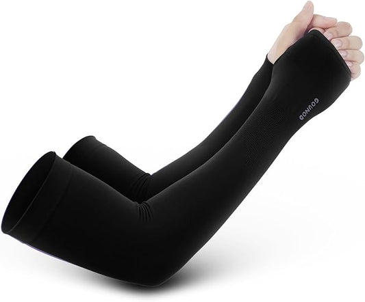 GOUNOD Sun Protection Cooling Arm Sleeves with Thumb Holes - Gardening Outdoors Sports Workouts Sunscreen Arm Sleeves