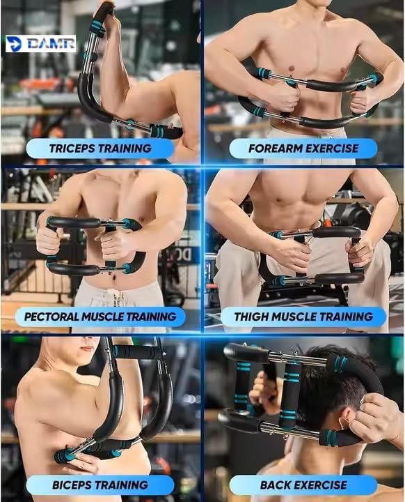 DAMR Arm Trainer, Arm Chest Exerciser with 2 Spring. Suitable for Men and Women of All Fitness Levels. Detachable Twister Fitness Equipment. Upper Body Muscle -Black, Adjustable Resistance Levels.