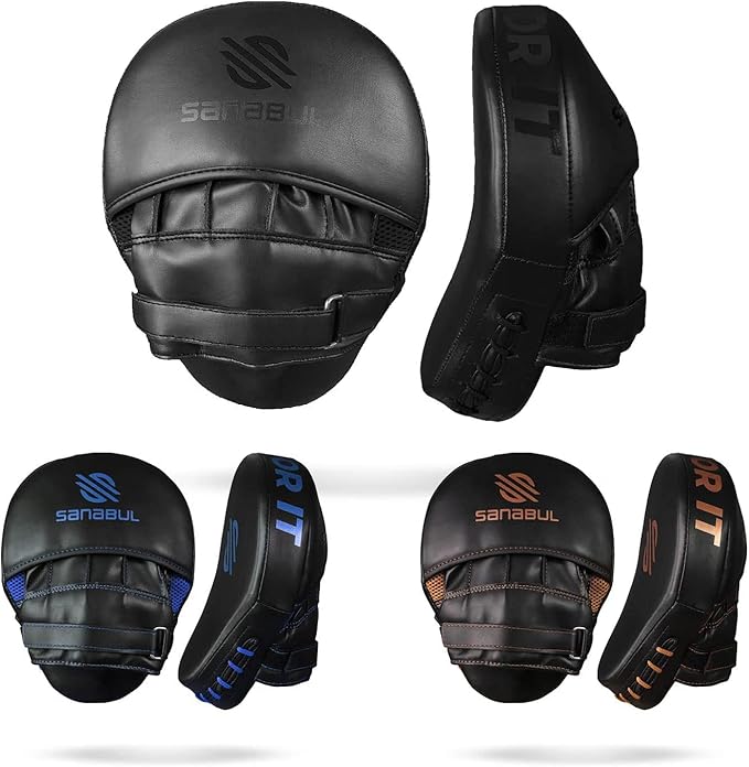 Sanabul Essential Curved Punching Mitts for Boxing, MMA Muay Thai Boxing Pads for Training, Punch Focus Mitts, Hand Pads Sparring Gear, Strike Shield