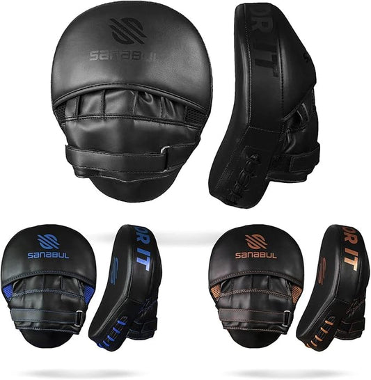 Sanabul Essential Curved Punching Mitts for Boxing, MMA Muay Thai Boxing Pads for Training, Punch Focus Mitts, Hand Pads Sparring Gear, Strike Shield
