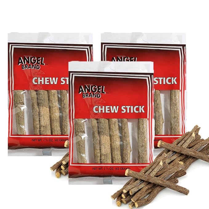 Angel Brand Chew Sticks for Humans – 1.5 oz Pouch Pack of 3 – Chewing Sticks for Teeth Cleaning and Fresh Breath.