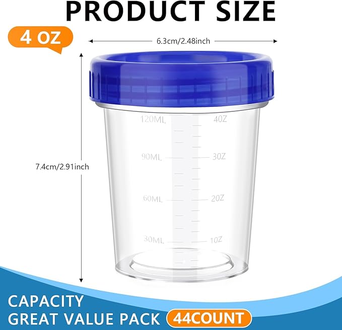 XSEINO 44 Pack 4oz Salad Dressing Container to Go,Small Containers with Lids Leakproof Condiment Containers with Screw Lids Reusable Stackable Plastic Dip Sauce Containers