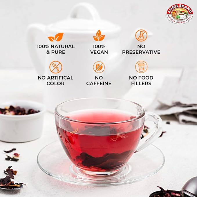 Angel Brand Sorrel Tea Bags 25 – Hibiscus Flower Tea for Refreshing Flavor &