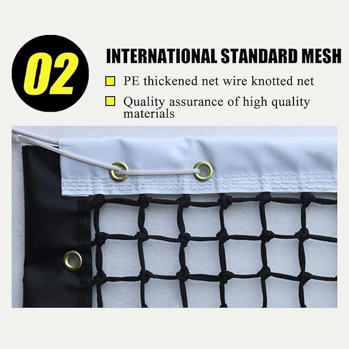 ProGoal Tennis Net 42FT Professional Heavy Duty Nylon Net, Compatible with All Standard Tennis Posts, Included Indoor Outdoor Court