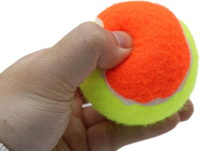 Tennis Balls, 12 Pack 50% Low Compression Stage Tennis Ball for Beginners Youth Kids Training Practicing with Mesh Bag for Easy Transport (Orange)