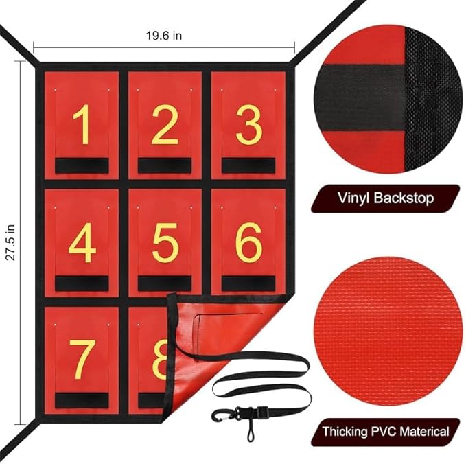 Adjustable Strike Zone Target for Baseball Net,Numbered Pitching Pad,Baseball Softball Target,Practice Throwing and Hitting with Accuracy,for 6x6,7x7 or 8x8 Foot Nets