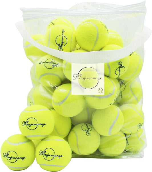 Magicorange Tennis Balls, 60 Pack Advanced Training Tennis Balls Practice Ball, Pet Dog Playing Balls,Good for Beginner Training Ball