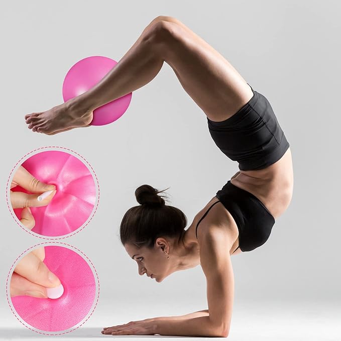 Aoriher 10 Pieces 9 Inch Exercise Pilates Ball Yoga Therapy Core Ball for Yoga Stability Barre Training Stretching Physical Posture Training Gym