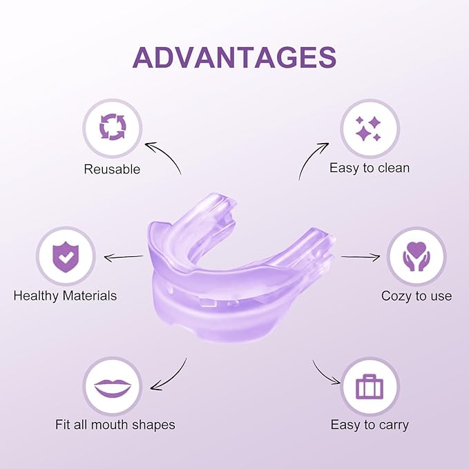 Mouth Guard for Clenching Teeth at Night, Professional Anti-Grinding Mouthpiece, Relieves Bruxism & Tooth Clenching, Custom-Fit Design with Sanitary Storage Case-5651