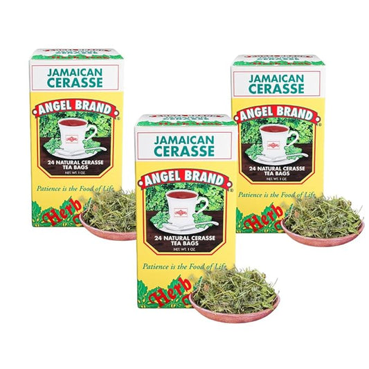 Angel Brand Cerasse Tea Bags Jamaican 24 – Pack of 3 – Authentic Herbal Tea with Bitter Flavor, Inspired by Traditional Caribbean Practices, Perfect for a Soothing and Refreshing Brew.