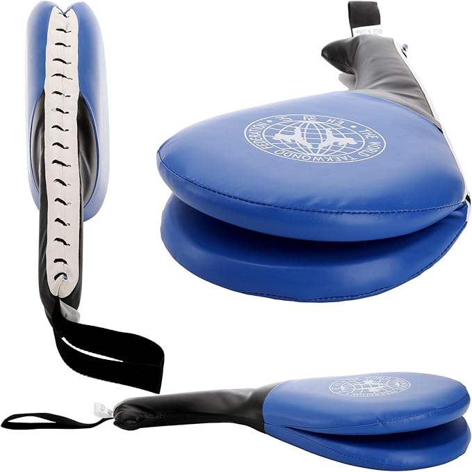Frcctre 2 Pack Taekwondo Kick Pads, Durable Kicking Target Pads, Punching Paddles Striking Kick Pads for Tae Kwon Do Karate Kickboxing Martial Arts Training, 15 x 7.5, Blue