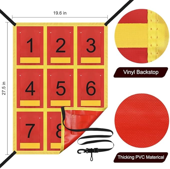 Adjustable Strike Zone Target for Baseball Net,Numbered Pitching Pad,Baseball Softball Target,Practice Throwing and Hitting with Accuracy,for 6x6,7x7 or 8x8 Foot Nets