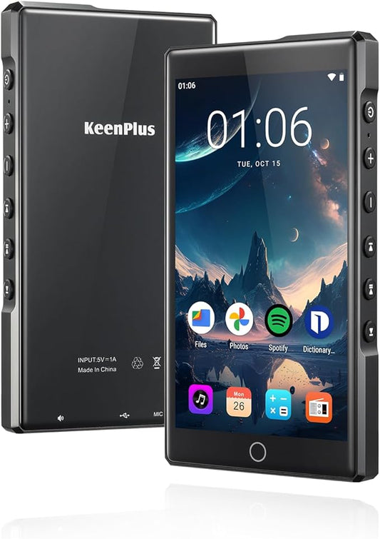 MP3 Player with Bluetooth and WiFi, C4 PRO HiFi MP3 Player 4.3" FHD Zinc Alloy Panel Touch Screen, MP4 Players,Music Player with Spotify,Pandora,Amazon Music(Black,80GB)