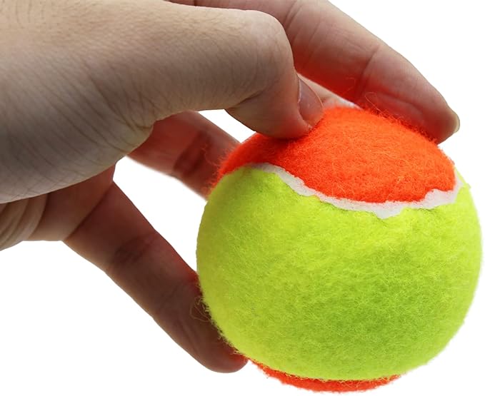 Tennis Balls, 12 Pack 50% Low Compression Stage Tennis Ball for Beginners Youth Kids Training Practicing with Mesh Bag for Easy Transport (Orange)