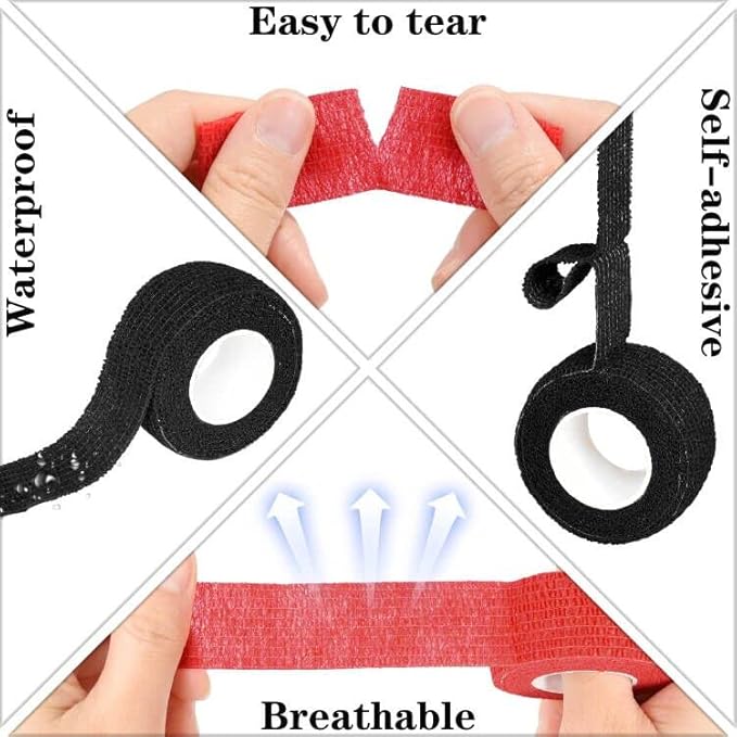 8 Rolls 1” Cohesive Bandage Self Adherent Bandage Wrap Breathable Vet Tape Elastic Adhesive Bandage for Sports, Wrist, Ankle, Tattoo Wraps(Rainbow Colors)