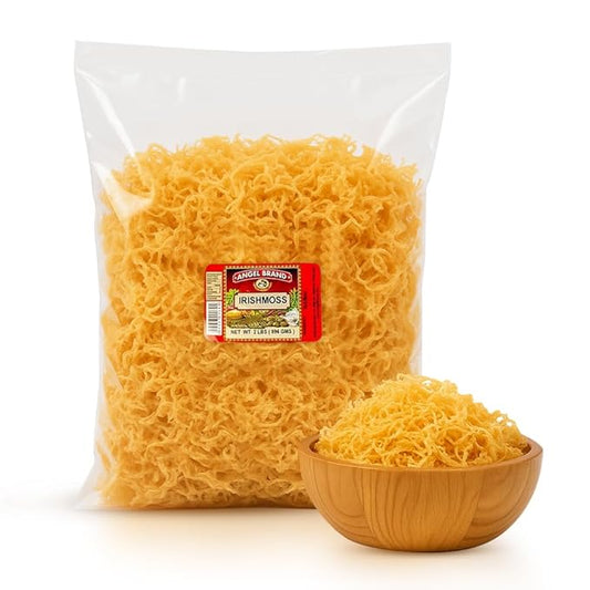 Angel Brand Irish Sea Moss 2 Lbs Pouch - Nutrient-Rich Sea Vegetable Harvested from Clean Ocean Waters - Irish Sea Moss Raw - Ideal for Smoothies & Soups